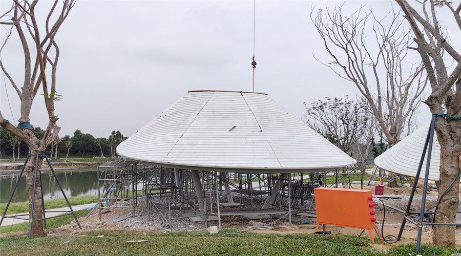 三亚海棠湾UHPC预制构件遮阳立面挂板项目