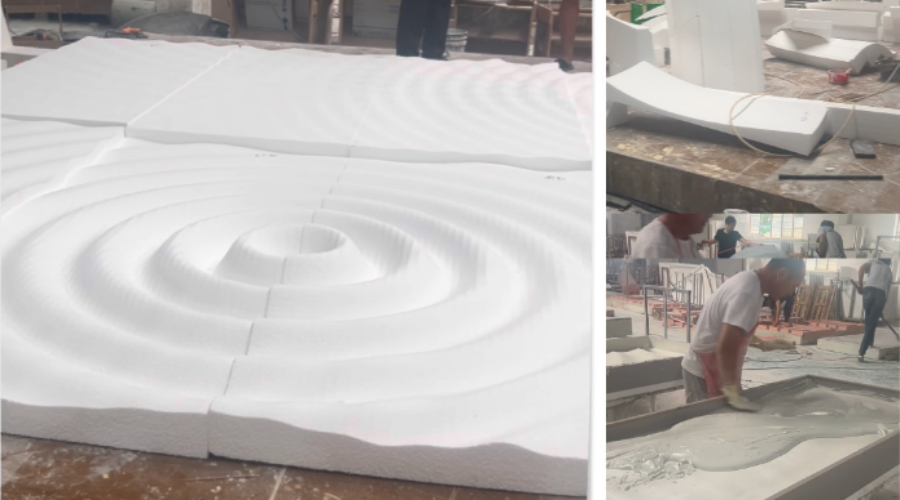 苏州云璟酒店GRG波浪背景墙