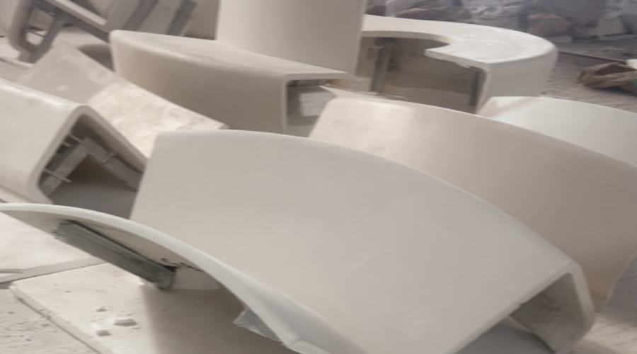 武汉商场水磨石GRC坐凳造型工程