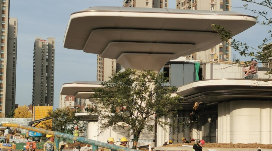 安徽合肥华盖售楼部UHPC曲面板工程