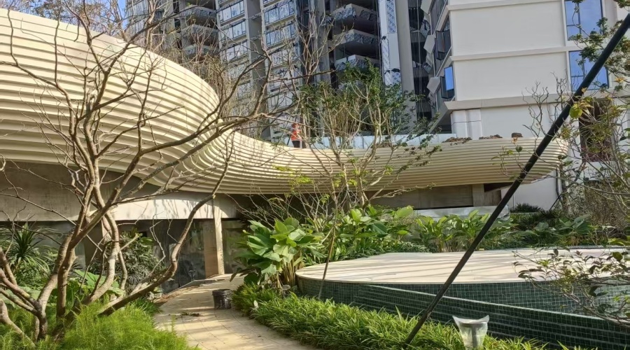 三亚海棠湾售楼部GRC柱子景观造型落地效果