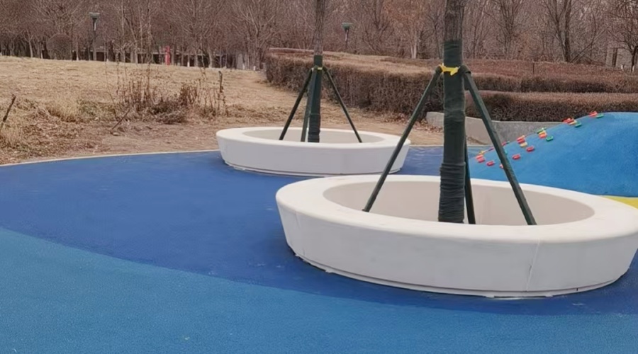 新疆体育公园GRC坐凳树池造型工程案例