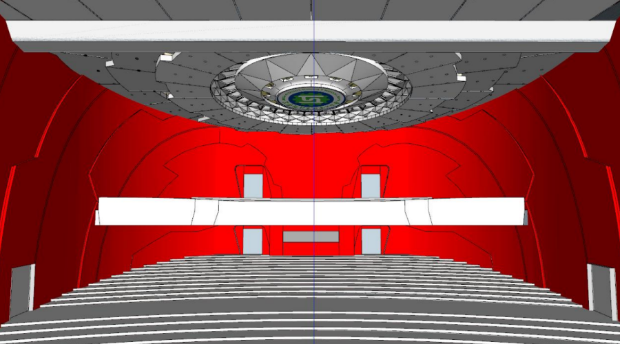 南宁工业职业技术学院会堂GRG穿孔板吊顶 南宁工业职业技术学院会堂GRG穿孔板吊顶