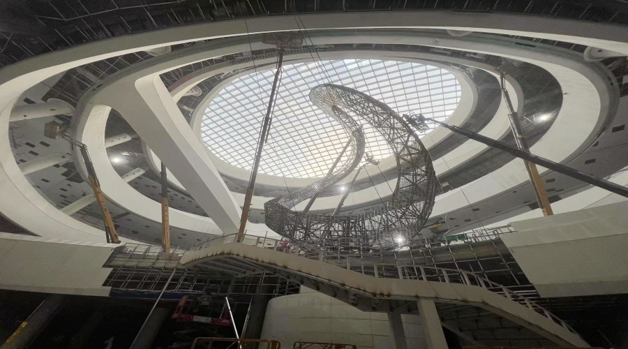 GRG构件安装现场