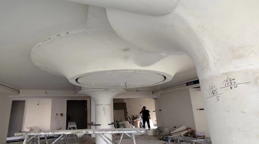 GRG构件安装现场