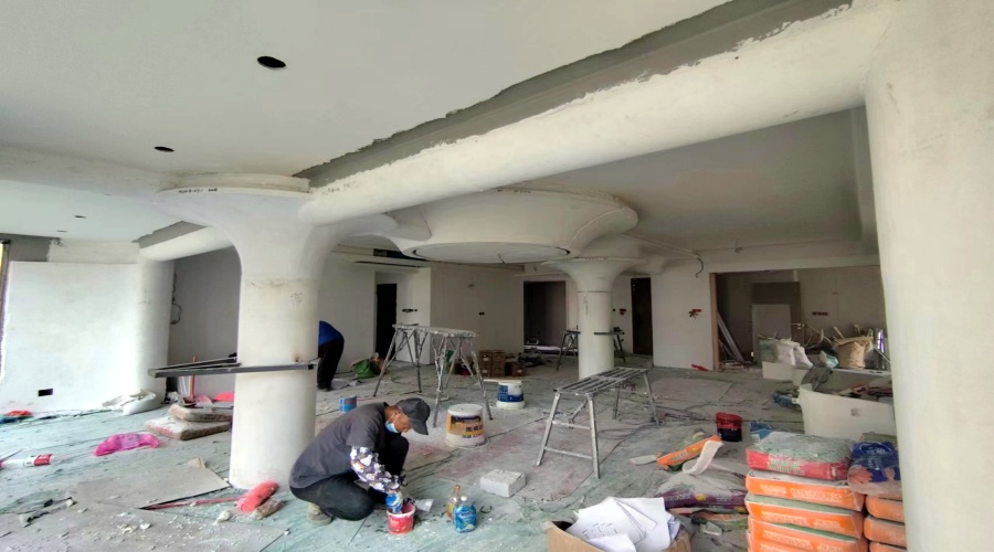 GRG构件安装现场