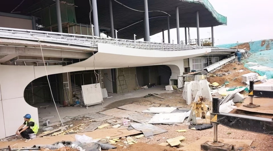 青岛张村河畔UHPC幕墙示范区工程
